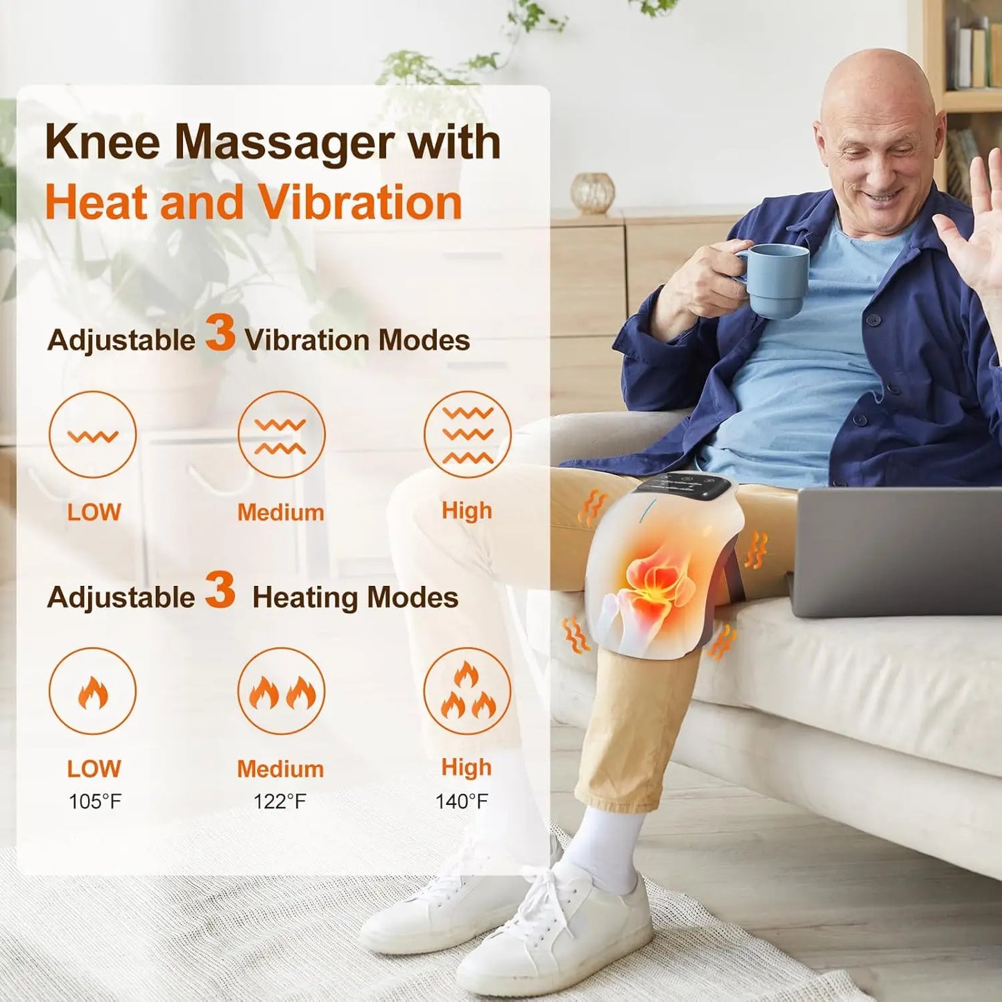 Veewell KneeRelief™ – Cordless Heat Massager
