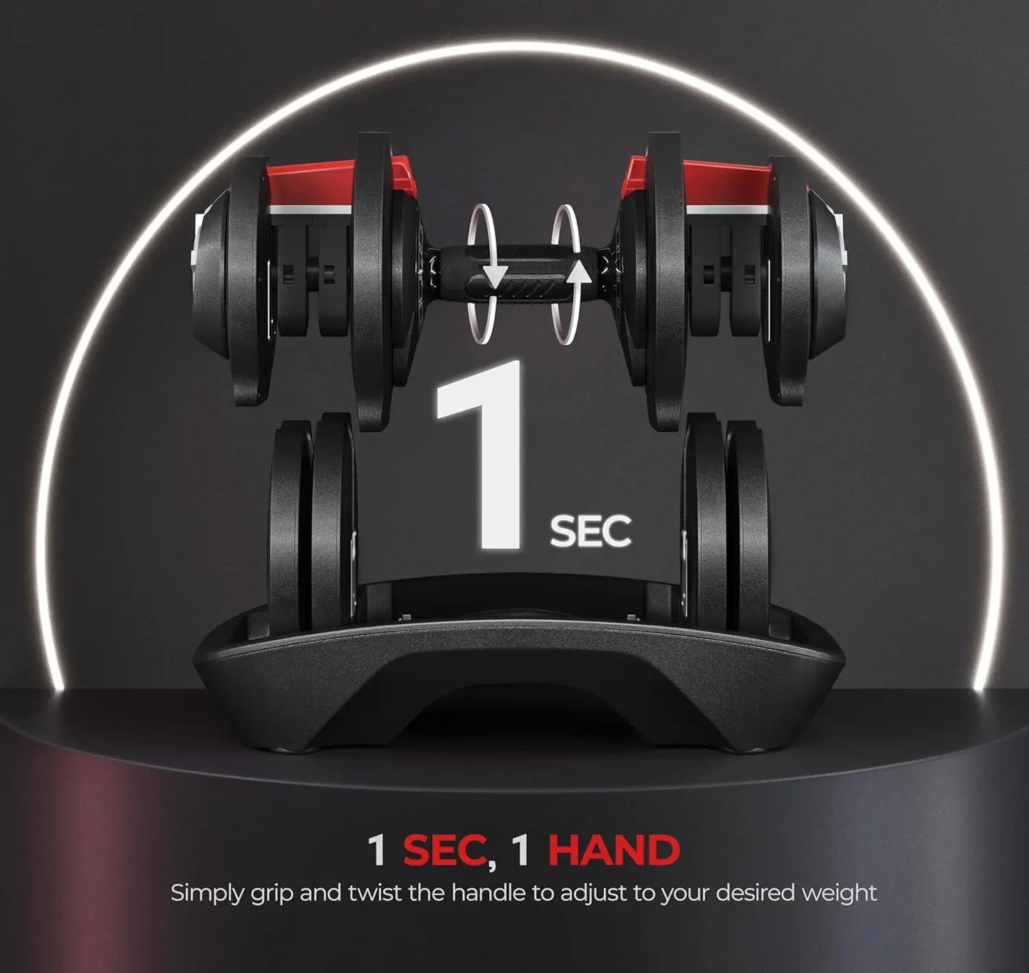 VeeWell IronCore™ Pro Adjustable Dumbbell System (Up to 90LB)
